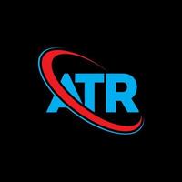 logotipo de atr. letra atr. diseño del logotipo de la letra atr. logotipo de las iniciales atr vinculado con el círculo y el logotipo del monograma en mayúsculas. tipografía atr para tecnología, negocios y marca inmobiliaria. vector