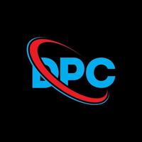 logotipo de dpc. carta dpc. diseño del logotipo de la letra dpc. logotipo de las iniciales dpc vinculado con un círculo y un logotipo de monograma en mayúsculas. tipografía dpc para tecnología, negocios y marca inmobiliaria. vector