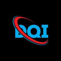 logotipo de dqi. letra dqi. diseño del logotipo de la letra dqi. logotipo de las iniciales dqi vinculado con un círculo y un logotipo de monograma en mayúsculas. tipografía dqi para tecnología, negocios y marca inmobiliaria. vector