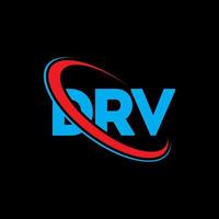 logotipo de dr. carta drv. diseño del logotipo de la letra drv. logotipo de iniciales drv vinculado con círculo y logotipo de monograma en mayúsculas. tipografía drv para tecnología, negocios y marca inmobiliaria. vector