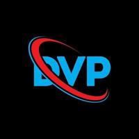 logotipo de dvp. carta dvp. diseño del logotipo de la carta dvp. logotipo de iniciales dvp vinculado con círculo y logotipo de monograma en mayúsculas. tipografía dvp para tecnología, negocios y marca inmobiliaria. vector