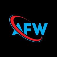 logotipo de aww. una carta de amor. diseño de logotipo de letra afw. logotipo de iniciales afw vinculado con círculo y logotipo de monograma en mayúsculas. tipografía afw para tecnología, negocios y marca inmobiliaria. vector