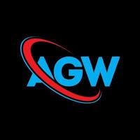 logotipo de agw. carta agg. diseño del logotipo de la letra agw. logotipo de iniciales agw vinculado con círculo y logotipo de monograma en mayúsculas. tipografía agw para tecnología, negocios y marca inmobiliaria. vector