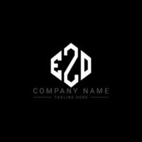 EZO letter logo design with polygon shape. EZO polygon and cube shape logo design. EZO hexagon vector logo template white and black colors. EZO monogram, business and real estate logo.