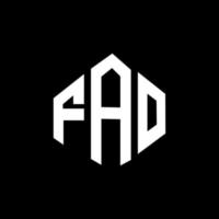 FAO letter logo design with polygon shape. FAO polygon and cube shape logo design. FAO hexagon vector logo template white and black colors. FAO monogram, business and real estate logo.