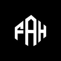 diseño de logotipo de letra fah con forma de polígono. fah polígono y diseño de logotipo en forma de cubo. fah hexágono vector logo plantilla colores blanco y negro. monograma fah, logo comercial y de bienes raíces.