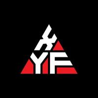 Diseño de logotipo de letra triangular xyf con forma de triángulo. monograma de diseño de logotipo de triángulo xyf. plantilla de logotipo de vector de triángulo xyf con color rojo. logotipo triangular xyf logotipo simple, elegante y lujoso.