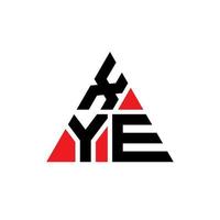 XYE triangle letter logo design with triangle shape. XYE triangle logo design monogram. XYE triangle vector logo template with red color. XYE triangular logo Simple, Elegant, and Luxurious Logo.