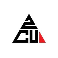 diseño de logotipo de letra de triángulo zcu con forma de triángulo. monograma de diseño del logotipo del triángulo zcu. plantilla de logotipo de vector de triángulo zcu con color rojo. logotipo triangular zcu logotipo simple, elegante y lujoso.