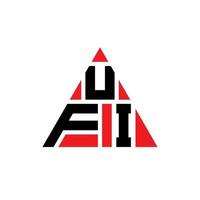 diseño de logotipo de letra triangular ufi con forma de triángulo. monograma de diseño del logotipo del triángulo ufi. plantilla de logotipo de vector de triángulo ufi con color rojo. logotipo triangular ufi logotipo simple, elegante y lujoso.