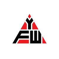 yfw diseño de logotipo de letra triangular con forma de triángulo. monograma de diseño de logotipo de triángulo yfw. plantilla de logotipo de vector de triángulo yfw con color rojo. logotipo triangular yfw logotipo simple, elegante y lujoso.