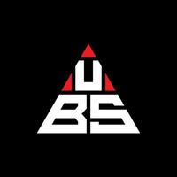 diseño de logotipo de letra triangular ubs con forma de triángulo. monograma de diseño del logotipo del triángulo ubs. plantilla de logotipo de vector de triángulo ubs con color rojo. logo triangular de ubs logo simple, elegante y lujoso.