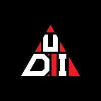 diseño de logotipo de letra triangular udi con forma de triángulo. monograma de diseño del logotipo del triángulo udi. plantilla de logotipo de vector de triángulo udi con color rojo. logotipo triangular udi logotipo simple, elegante y lujoso.