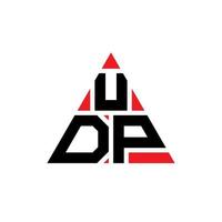 diseño de logotipo de letra de triángulo udp con forma de triángulo. monograma de diseño de logotipo de triángulo UDP. plantilla de logotipo de vector de triángulo udp con color rojo. logo triangular udp logo simple, elegante y lujoso.