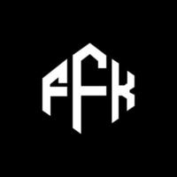 FFK letter logo design with polygon shape. FFK polygon and cube shape logo design. FFK hexagon vector logo template white and black colors. FFK monogram, business and real estate logo.