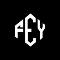 diseño de logotipo de letra fey con forma de polígono. fey polígono y diseño de logotipo en forma de cubo. fey hexágono vector logo plantilla colores blanco y negro. monograma fey, logotipo comercial y inmobiliario.