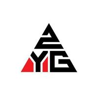 diseño de logotipo de letra de triángulo zyg con forma de triángulo. monograma de diseño del logotipo del triángulo zyg. plantilla de logotipo de vector de triángulo zyg con color rojo. logotipo triangular zyg logotipo simple, elegante y lujoso.