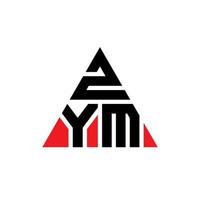 diseño de logotipo de letra de triángulo zym con forma de triángulo. monograma de diseño del logotipo del triángulo zym. plantilla de logotipo de vector de triángulo zym con color rojo. logo triangular zym logo simple, elegante y lujoso.