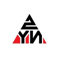 diseño de logotipo de letra de triángulo zyn con forma de triángulo. monograma de diseño del logotipo del triángulo zyn. plantilla de logotipo de vector de triángulo zyn con color rojo. logo triangular zyn logo simple, elegante y lujoso.