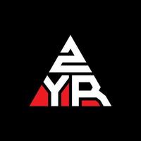 diseño de logotipo de letra de triángulo zyr con forma de triángulo. monograma de diseño del logotipo del triángulo zyr. plantilla de logotipo de vector de triángulo zyr con color rojo. logotipo triangular zyr logotipo simple, elegante y lujoso.