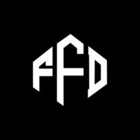 FFD letter logo design with polygon shape. FFD polygon and cube shape logo design. FFD hexagon vector logo template white and black colors. FFD monogram, business and real estate logo.