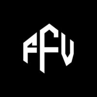 diseño de logotipo de letra ffv con forma de polígono. Diseño de logotipo en forma de cubo y polígono ffv. ffv hexágono vector logo plantilla colores blanco y negro. Monograma ffv, logotipo empresarial y inmobiliario.