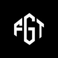 diseño de logotipo de letra fgt con forma de polígono. fgt polígono y diseño de logotipo en forma de cubo. fgt hexágono vector logo plantilla colores blanco y negro. monograma fgt, logotipo comercial y inmobiliario.