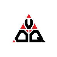 diseño de logotipo de letra triangular voq con forma de triángulo. monograma de diseño de logotipo de triángulo voq. plantilla de logotipo de vector de triángulo voq con color rojo. logo triangular voq logo simple, elegante y lujoso.