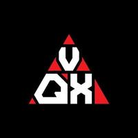 Diseño de logotipo de letra triangular vqx con forma de triángulo. monograma de diseño de logotipo de triángulo vqx. plantilla de logotipo de vector de triángulo vqx con color rojo. logotipo triangular vqx logotipo simple, elegante y lujoso.
