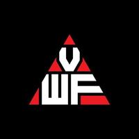 Diseño de logotipo de letra triangular vwf con forma de triángulo. monograma de diseño del logotipo del triángulo vwf. plantilla de logotipo de vector de triángulo vwf con color rojo. logo triangular vwf logo simple, elegante y lujoso.