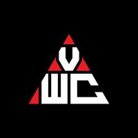 diseño de logotipo de letra triangular vwc con forma de triángulo. monograma de diseño del logotipo del triángulo vwc. plantilla de logotipo de vector de triángulo vwc con color rojo. logotipo triangular vwc logotipo simple, elegante y lujoso.