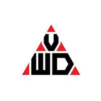 VWD triangle letter logo design with triangle shape. VWD triangle logo design monogram. VWD triangle vector logo template with red color. VWD triangular logo Simple, Elegant, and Luxurious Logo.