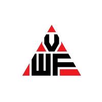 Diseño de logotipo de letra triangular vwf con forma de triángulo. monograma de diseño del logotipo del triángulo vwf. plantilla de logotipo de vector de triángulo vwf con color rojo. logo triangular vwf logo simple, elegante y lujoso.