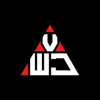 diseño de logotipo de letra triangular vwj con forma de triángulo. monograma de diseño del logotipo del triángulo vwj. plantilla de logotipo de vector de triángulo vwj con color rojo. logo triangular vwj logo simple, elegante y lujoso.