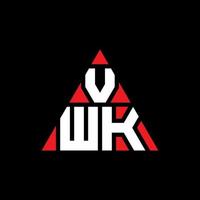 vwk diseño de logotipo de letra triangular con forma de triángulo. monograma de diseño del logotipo del triángulo vwk. plantilla de logotipo de vector de triángulo vwk con color rojo. logotipo triangular vwk logotipo simple, elegante y lujoso.