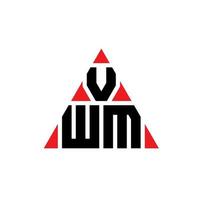 diseño de logotipo de letra triangular vwm con forma de triángulo. monograma de diseño del logotipo del triángulo vwm. plantilla de logotipo de vector de triángulo vwm con color rojo. logotipo triangular vwm logotipo simple, elegante y lujoso.