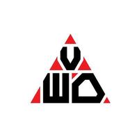 Diseño de logotipo de letra triangular vwo con forma de triángulo. monograma de diseño de logotipo de triángulo vwo. plantilla de logotipo de vector de triángulo vwo con color rojo. logotipo triangular vwo logotipo simple, elegante y lujoso.