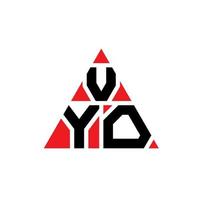 VYO triangle letter logo design with triangle shape. VYO triangle logo design monogram. VYO triangle vector logo template with red color. VYO triangular logo Simple, Elegant, and Luxurious Logo.