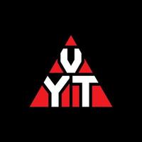 diseño de logotipo de letra de triángulo vyt con forma de triángulo. monograma de diseño de logotipo de triángulo vyt. plantilla de logotipo de vector de triángulo vyt con color rojo. logotipo triangular vyt logotipo simple, elegante y lujoso.