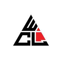 diseño de logotipo de letra triangular wcl con forma de triángulo. monograma de diseño de logotipo de triángulo wcl. plantilla de logotipo de vector de triángulo wcl con color rojo. logotipo triangular wcl logotipo simple, elegante y lujoso. wcl