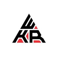 wkr diseño de logotipo de letra triangular con forma de triángulo. monograma de diseño del logotipo del triángulo wkr. plantilla de logotipo de vector de triángulo wkr con color rojo. logo triangular wkr logo simple, elegante y lujoso.