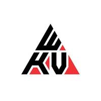 diseño de logotipo de letra triangular wkv con forma de triángulo. monograma de diseño del logotipo del triángulo wkv. plantilla de logotipo de vector de triángulo wkv con color rojo. logotipo triangular wkv logotipo simple, elegante y lujoso.