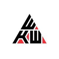 wkw diseño de logotipo de letra triangular con forma de triángulo. monograma de diseño de logotipo de triángulo wkw. plantilla de logotipo de vector de triángulo wkw con color rojo. logotipo triangular wkw logotipo simple, elegante y lujoso.