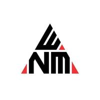 WNM triangle letter logo design with triangle shape. WNM triangle logo design monogram. WNM triangle vector logo template with red color. WNM triangular logo Simple, Elegant, and Luxurious Logo.