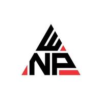 diseño de logotipo de letra triangular wnp con forma de triángulo. monograma de diseño del logotipo del triángulo wnp. plantilla de logotipo de vector de triángulo wnp con color rojo. logotipo triangular de wnp logotipo simple, elegante y lujoso.