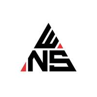 WNS triangle letter logo design with triangle shape. WNS triangle logo design monogram. WNS triangle vector logo template with red color. WNS triangular logo Simple, Elegant, and Luxurious Logo.