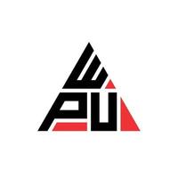 diseño de logotipo de letra triangular wpu con forma de triángulo. monograma de diseño del logotipo del triángulo wpu. plantilla de logotipo de vector de triángulo wpu con color rojo. logotipo triangular wpu logotipo simple, elegante y lujoso.