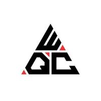 WQC triangle letter logo design with triangle shape. WQC triangle logo design monogram. WQC triangle vector logo template with red color. WQC triangular logo Simple, Elegant, and Luxurious Logo.