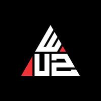 diseño de logotipo de letra triangular wuz con forma de triángulo. monograma de diseño del logotipo del triángulo wuz. plantilla de logotipo de vector de triángulo wuz con color rojo. logo triangular wuz logo simple, elegante y lujoso.