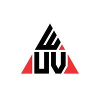 diseño de logotipo de letra triangular wuv con forma de triángulo. monograma de diseño del logotipo del triángulo wuv. plantilla de logotipo de vector de triángulo wuv con color rojo. logo triangular wuv logo simple, elegante y lujoso.